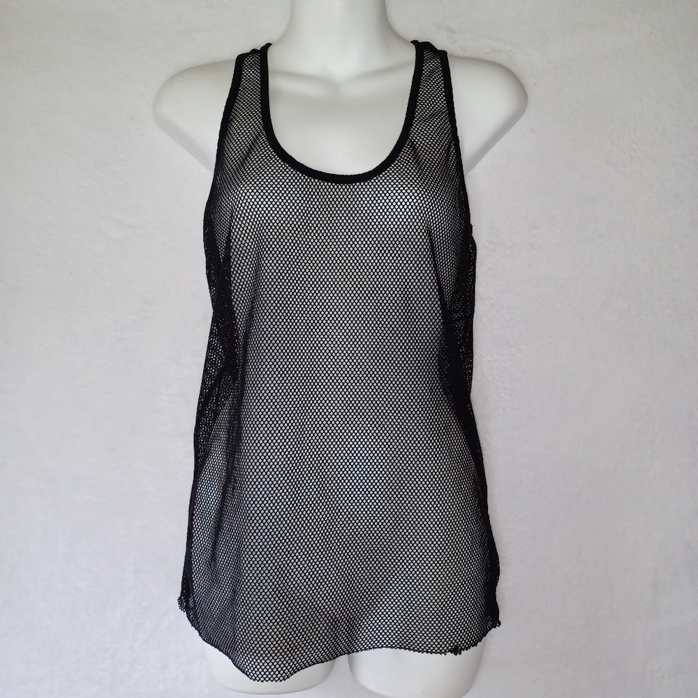 Black Mesh Tank Top